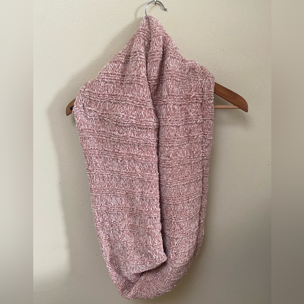 Pink Knit Infinity Scarf